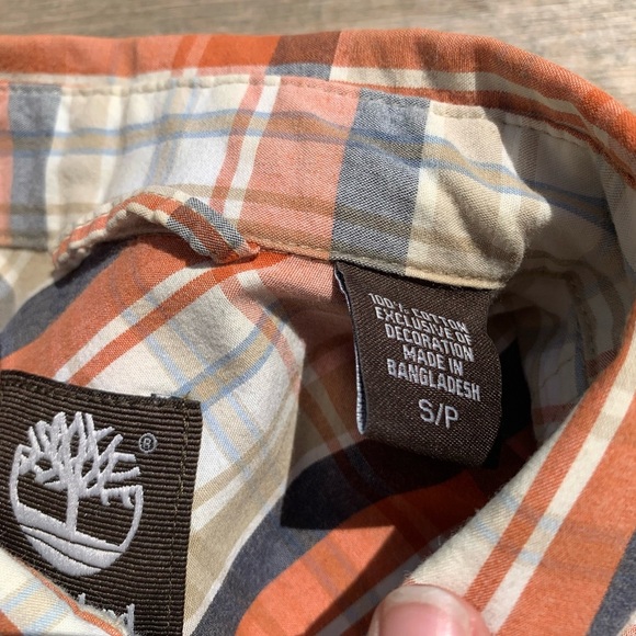 💛 𝅺MENS Timberland Button Up Cotton Shirt Size Small - Picture 6 of 6